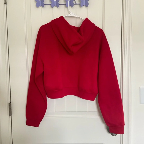 EUC | SHEIN women’s red fleece lined cropped hoodie‎ — large - Picture 4 of 5